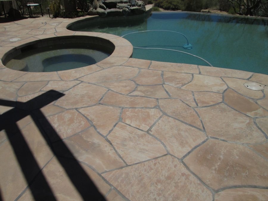 After: Flagstone patio stripped of coating, cleaned, sealed with proper sealers | Flagstone | Interiors | Photo Gallery | Baker's Travertine Power Clean