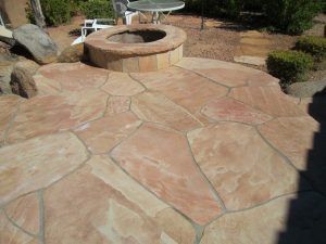 After: Flagstone patio cleaned and two part sealing | Flagstone Exterior | Photo Gallery | Baker's Travertine Power Clean