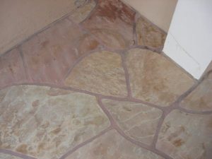 After: Flagstone patio cleaned and sealed | Flagstone | Interiors | Photo Gallery | Baker's Travertine Power Clean