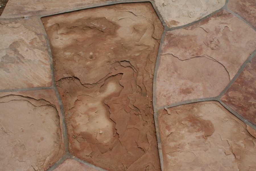 Spalling flagstone patio | Flagstone Exterior | Photo Gallery | Baker's Travertine Power Clean