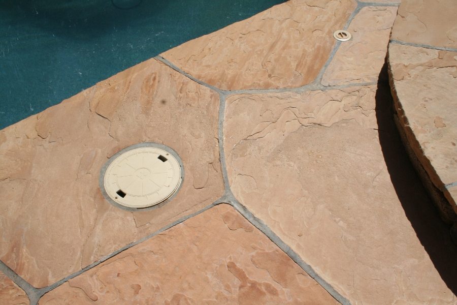 Flagstone repair completed | Flagstone Exterior | Photo Gallery | Baker's Travertine Power Clean