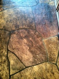 Before: Grimy flagstone kitchen floor | Flagstone | Interiors | Photo Gallery | Baker's Travertine Power Clean
