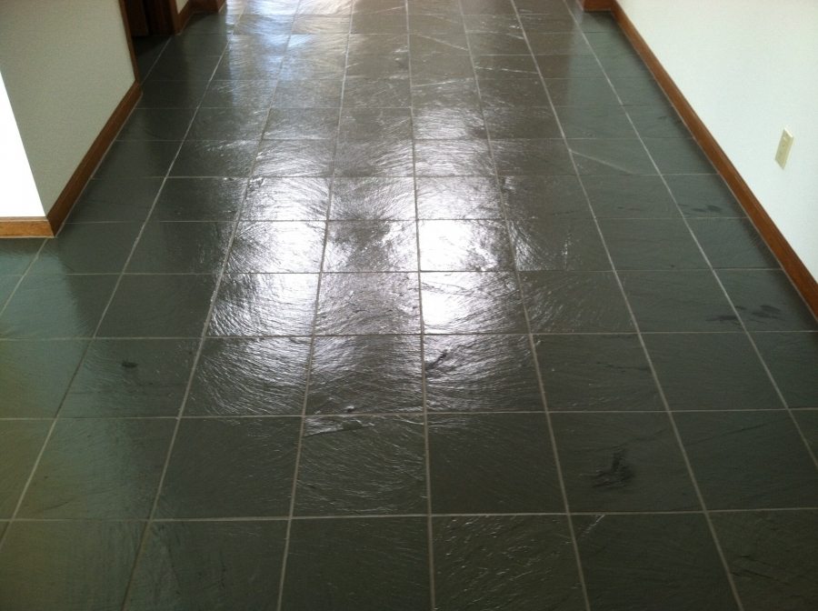 After: Slate hallway in Mesa | Slate | Interior | Photo Gallery | Baker's Travertine Power Clean