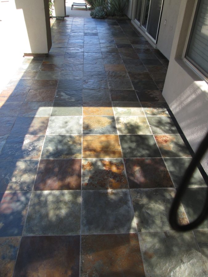 After: Slate patio in Scottsdale | Slate | Exterior Patios | Photo Gallery | Baker's Travertine Power Clean