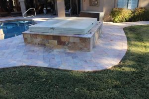 Before: Travertine paver patio | Patios, Pools & Decking | Travertine | Baker's Travertine Power Clean