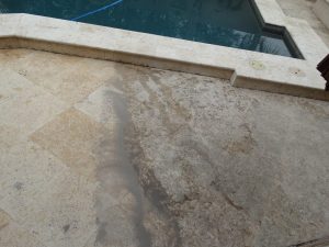 Before/After: Travertine patio | Patios, Pools & Decking | Travertine | Baker's Travertine Power Clean
