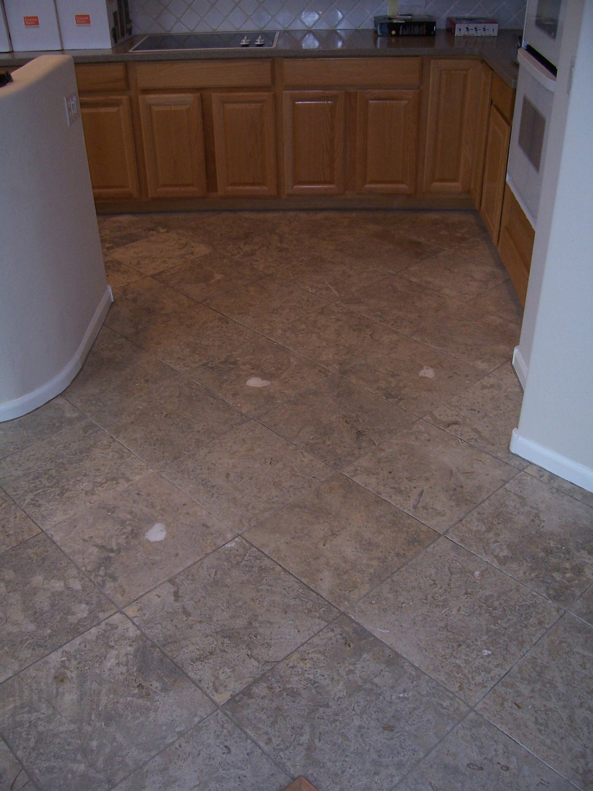 Before: Very dirty travertine | Cleaning Process | Photo Galleries | Baker's Travertine Power Clean