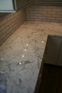 After: Marble vanity/counter | Marble | Interiors | Photo Gallery | Baker's Travertine Power Clean