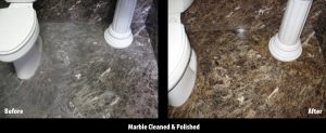 Before/After: Marble bath floor | Marble | Interiors | Photo Gallery | Baker's Travertine Power Clean