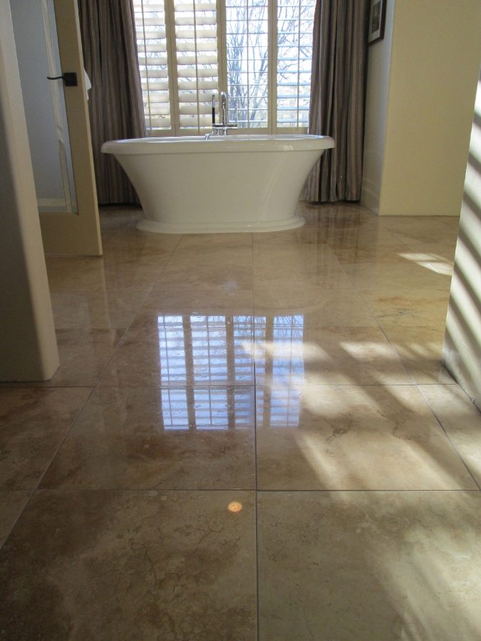 After: Travertine High Polish in Chandler