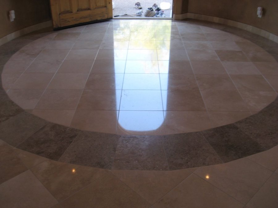 After: Travertine High Polish in North Scottsdale