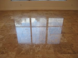 After: Travertine High Polish in Scottsdale