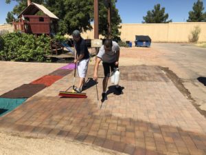 Application of Paver Protector Pro to concrete pavers in Phoenix area